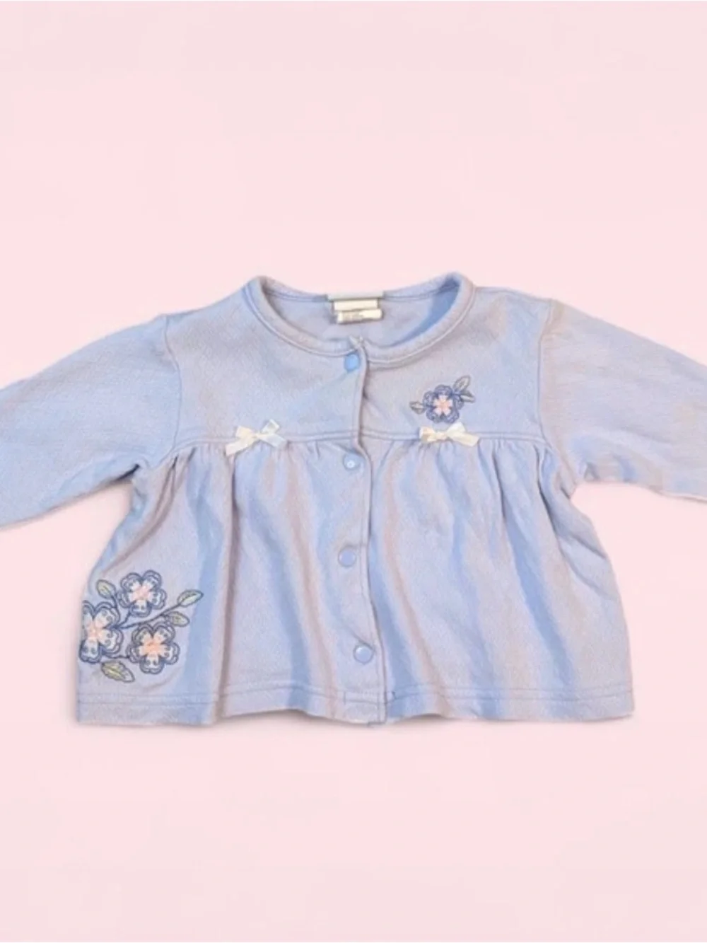 Vintage Vitamin baby Lavender Floral Embroidered baby girl outfit set